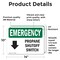 Signmission Electrical Propane Shutoff Switch With Symbol Emergency Sign, Vinyl Decal, 14in x 10in, 2PK OS-2PACK-EM-D-1014-L-10291 - alternate 2